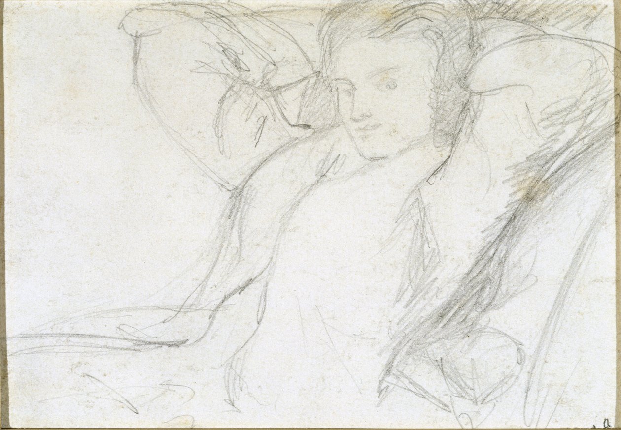 Studie van een zittende dame door Dante Gabriel Charles Rossetti