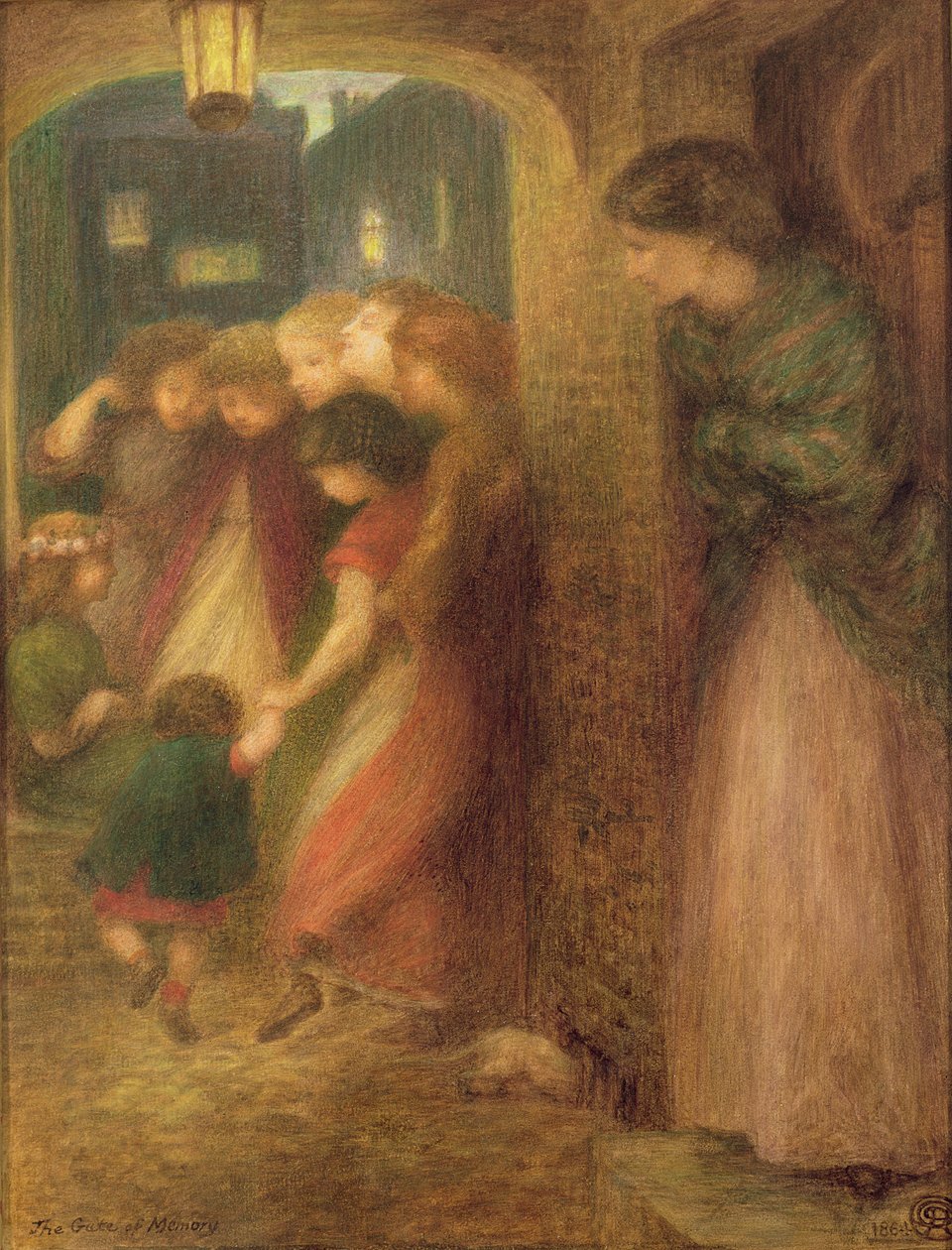 De poort van herinnering, 1864 door Dante Gabriel Charles Rossetti