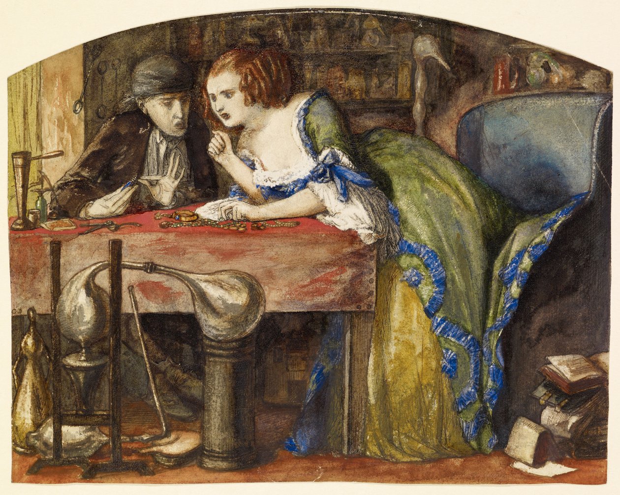 Het laboratorium door Dante Gabriel Charles Rossetti