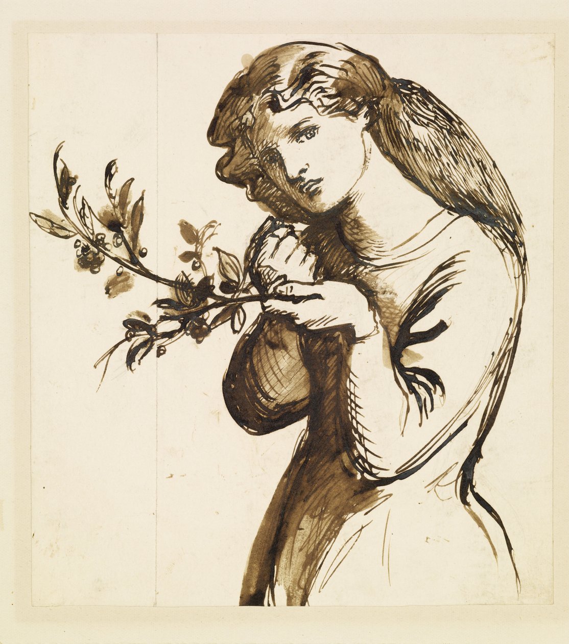 Vrouw - Studie van een meisje dat kersen eet door Dante Gabriel Rossetti