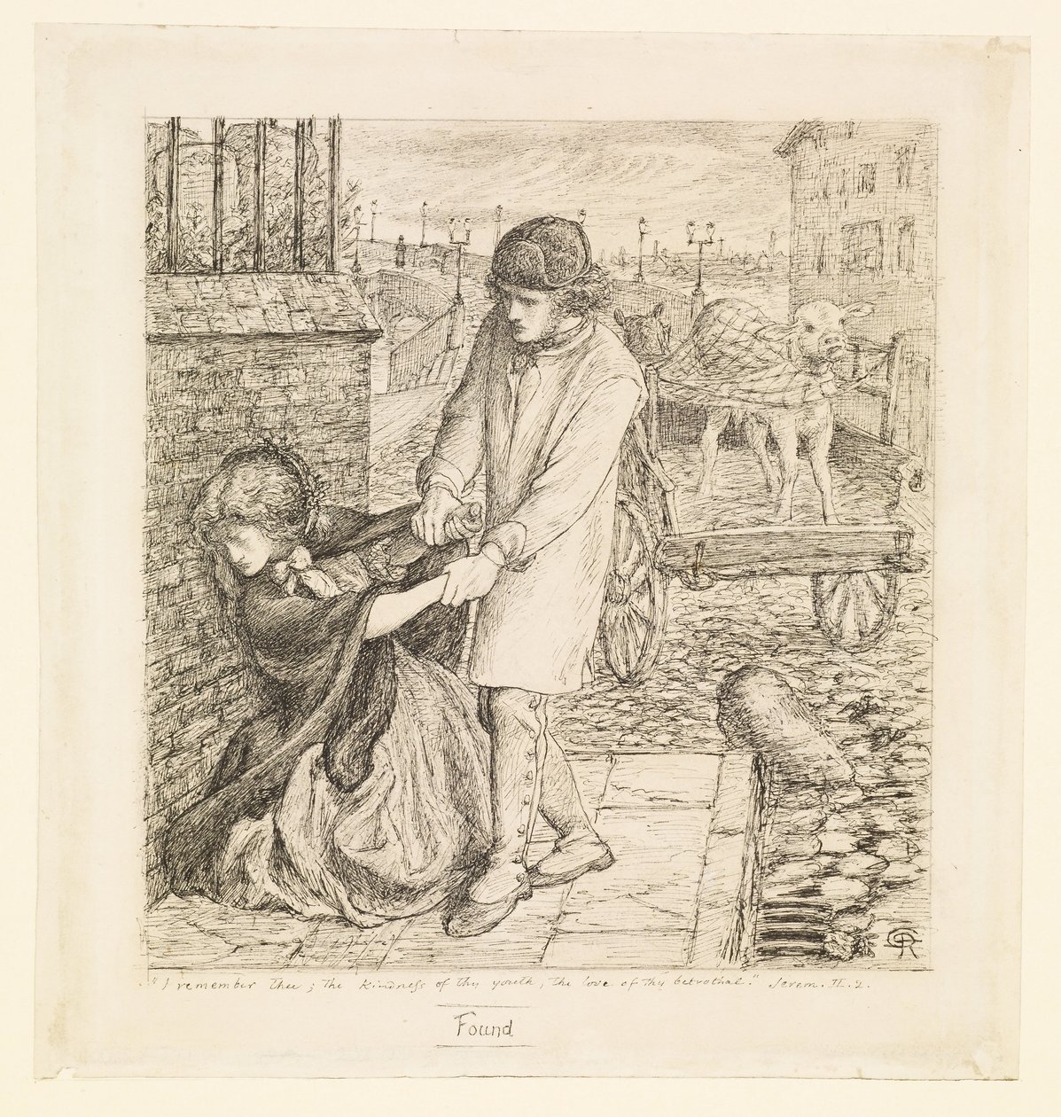 Gevonden - Compositiestudie door Dante Gabriel Rossetti