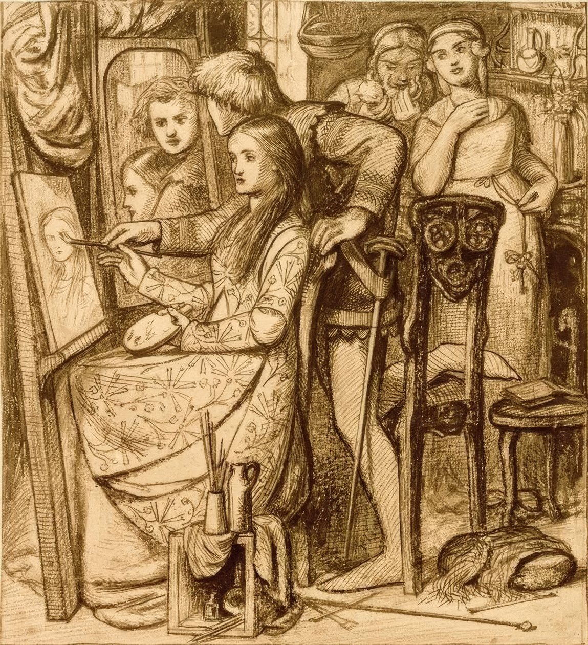 Spiegel van de Liefde door Dante Gabriel Charles Rossetti