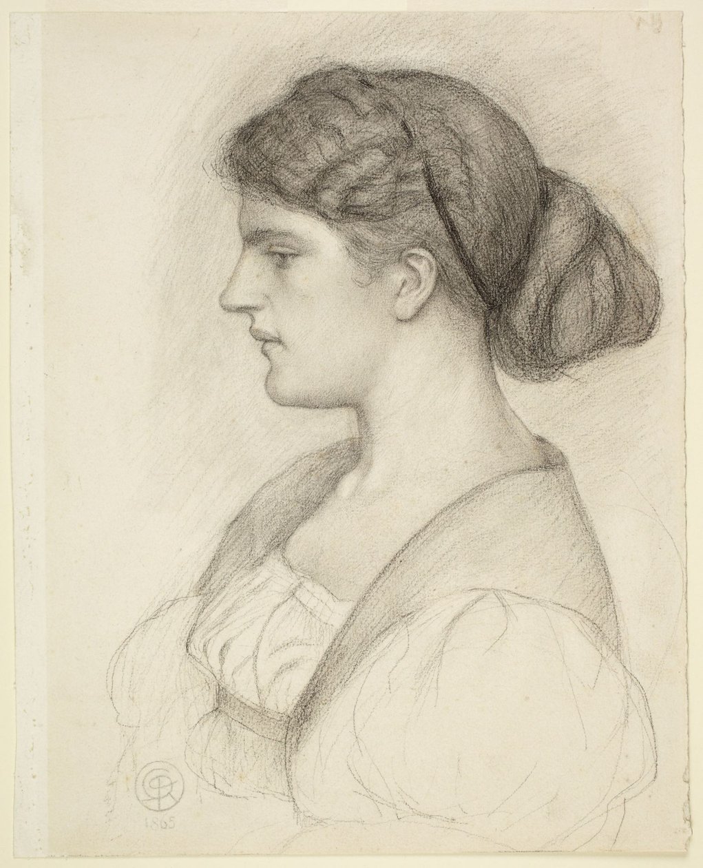 Profielbuste van Fanny Cornforth door Dante Gabriel Rossetti