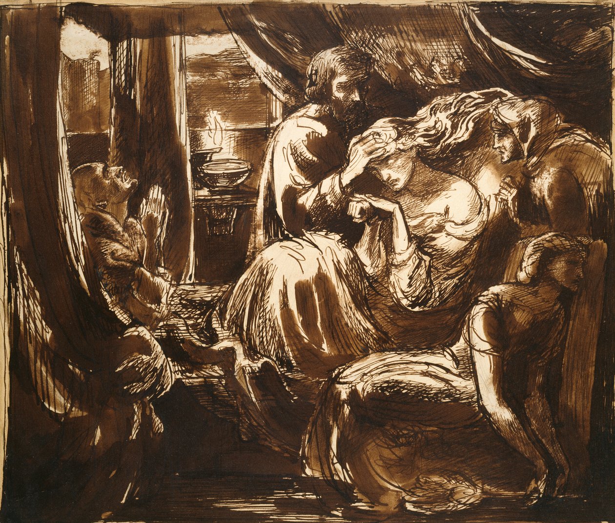 De dood van Lady Macbeth door Dante Gabriel Rossetti