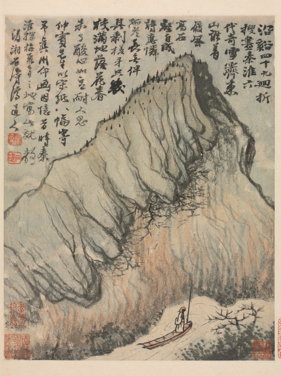 Herinneringen aan de Qinhuai-rivier, Qing-dynastie door Daoji Shitao