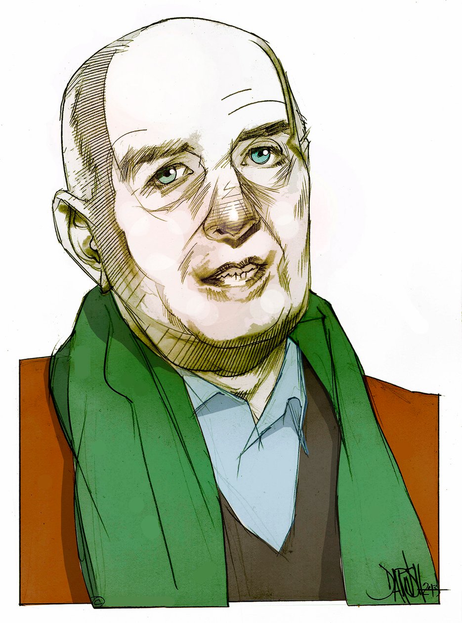 John Testori, 2013 (digitale kleurpotloodtekening) door Dariush Radpour