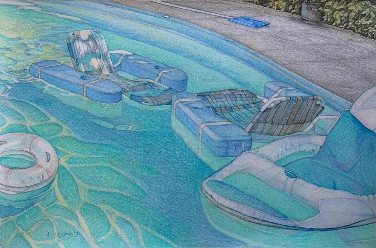 Summer Vibes, 2024 (potlood op papier) door Darrell Windjack