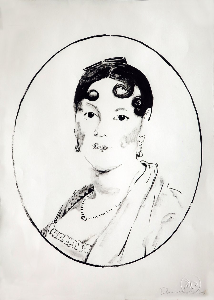 Ingre Meisje 1, 2003 (inkt op papier) door Darren Coffield