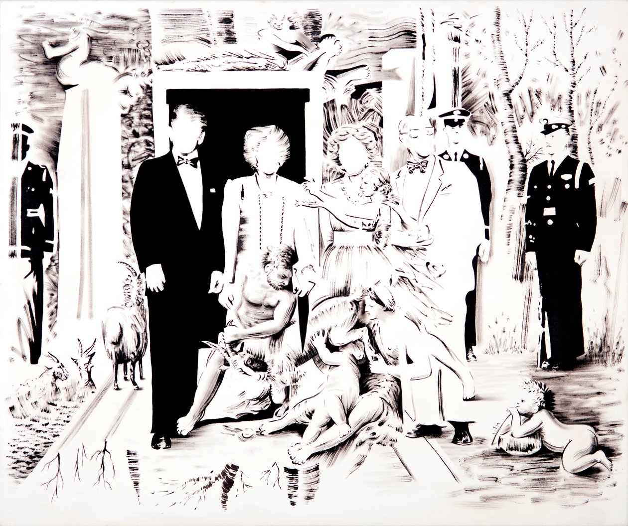 Verzorging van Jupiter, 2018 (olieverf op doek) door Darren Coffield