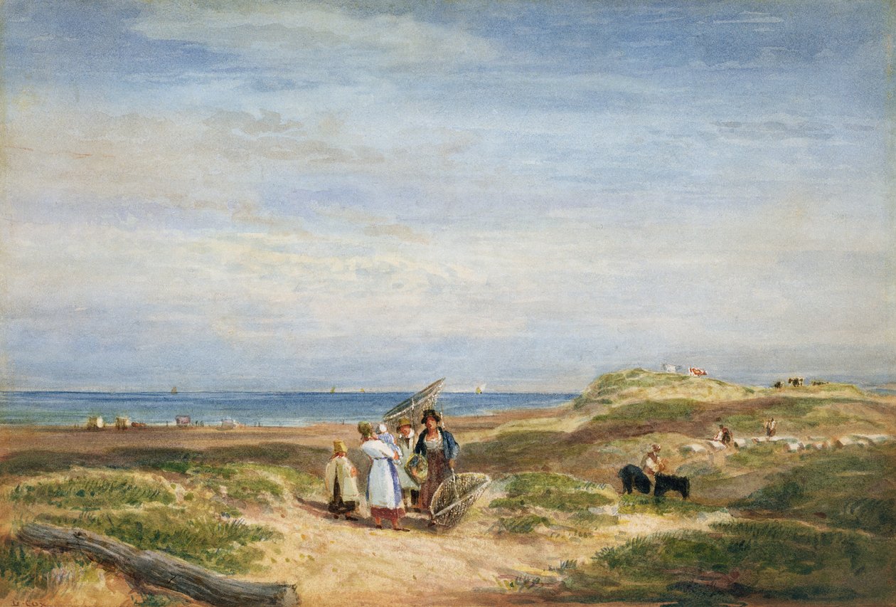 Droge zandbanken bij Barmouth, Noord-Wales, c.1830 door David Cox
