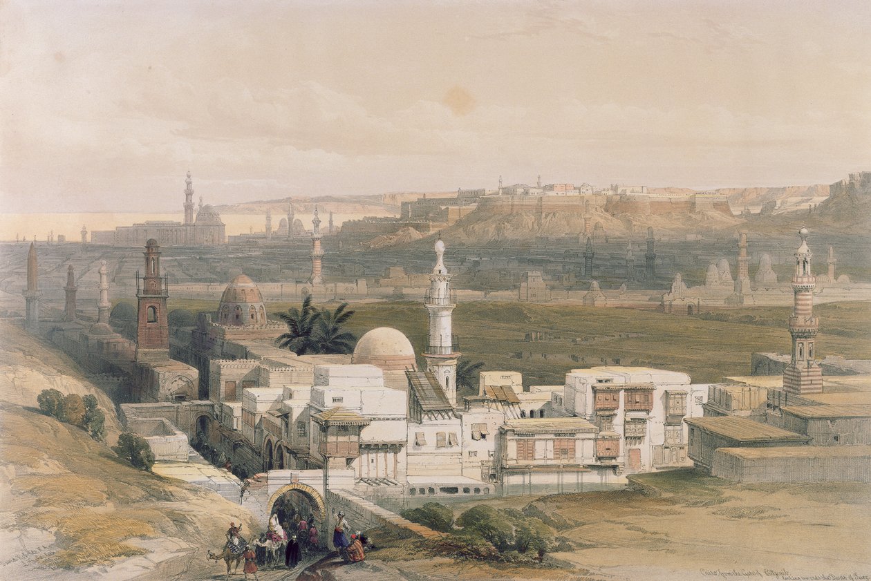 Caïro vanaf de poort van Citizenib, kijkend naar de woestijn van Suez, uit Egypte en Nubië, Vol.3 door David Roberts
