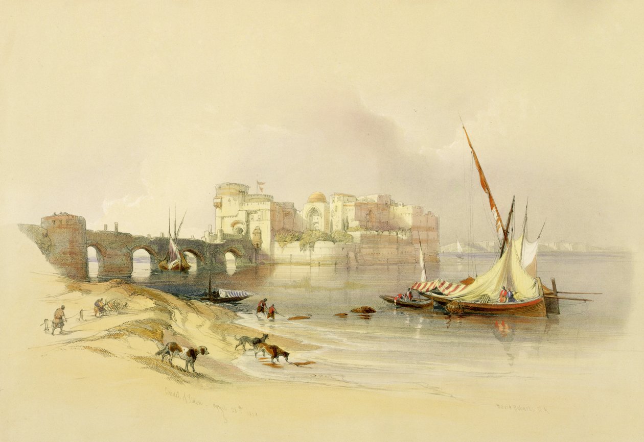 Citadel van Sidon, 28 april 1839, plaat 76 uit Volume II van 