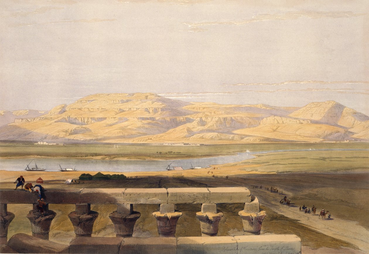 Libische Bergketen vanaf de Tempel van Luxor, uit Egypte en Nubië, Vol.1 door David Roberts