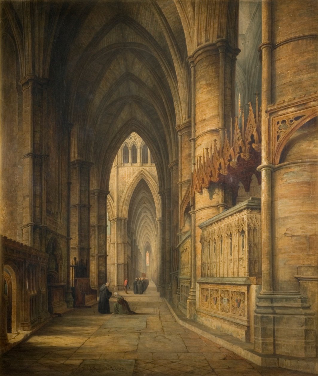 Het graf van Edward III, Westminster Abbey door David Roberts