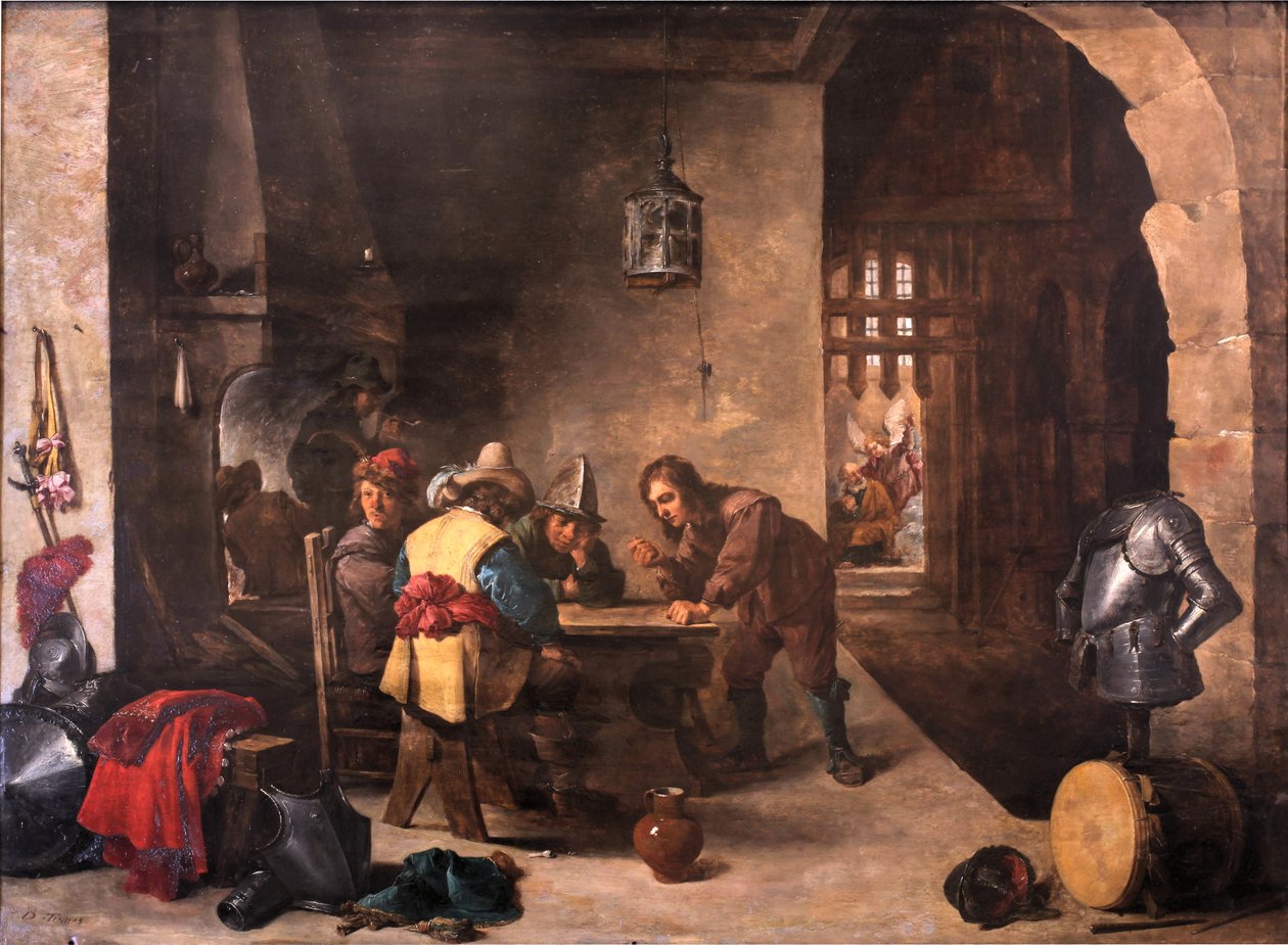 Wachtkamer met de bevrijding van Sint-Pieter door David Teniers the Younger