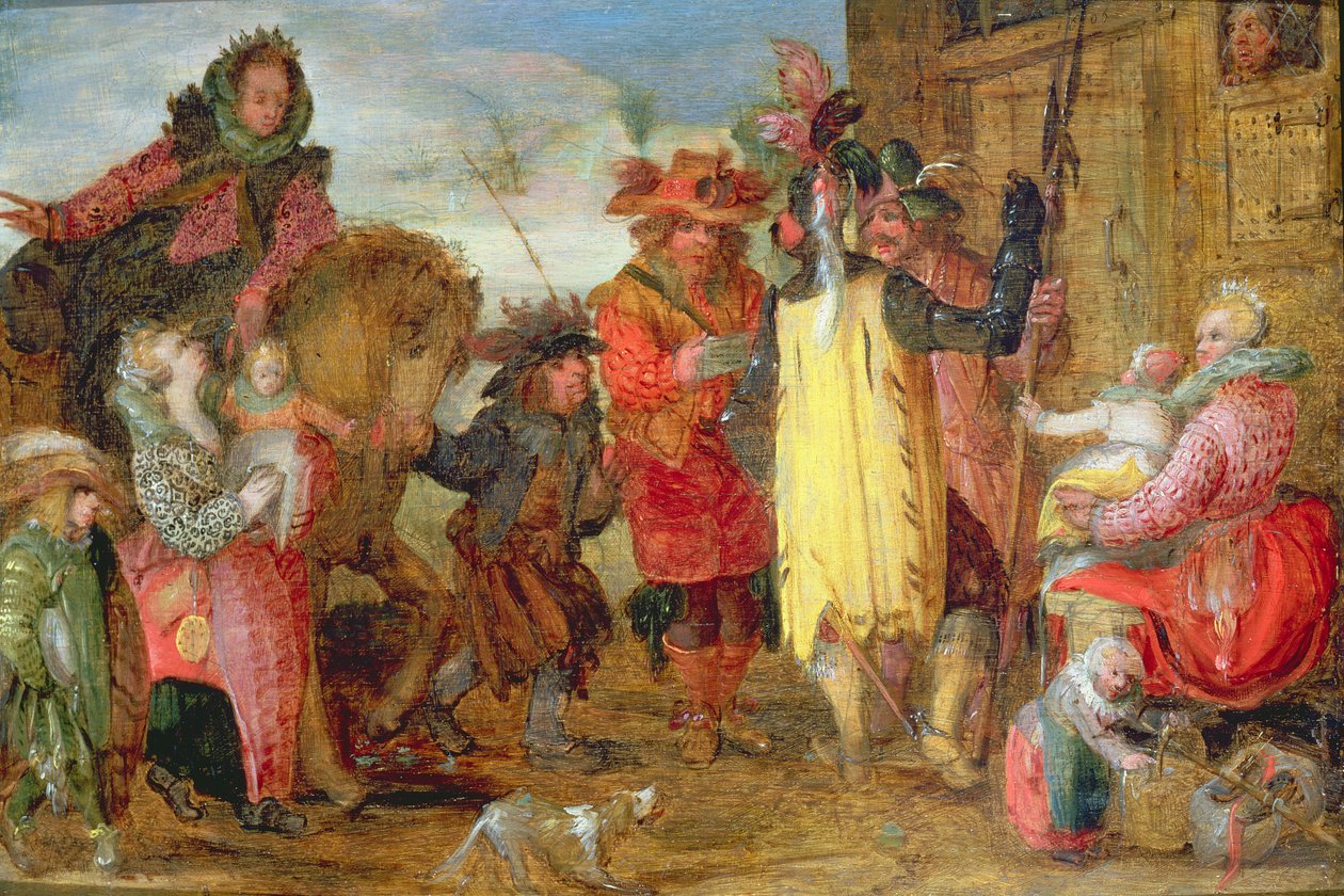 Jeanne de Flandres gaat gevangenen bevrijden door David Vinckboons