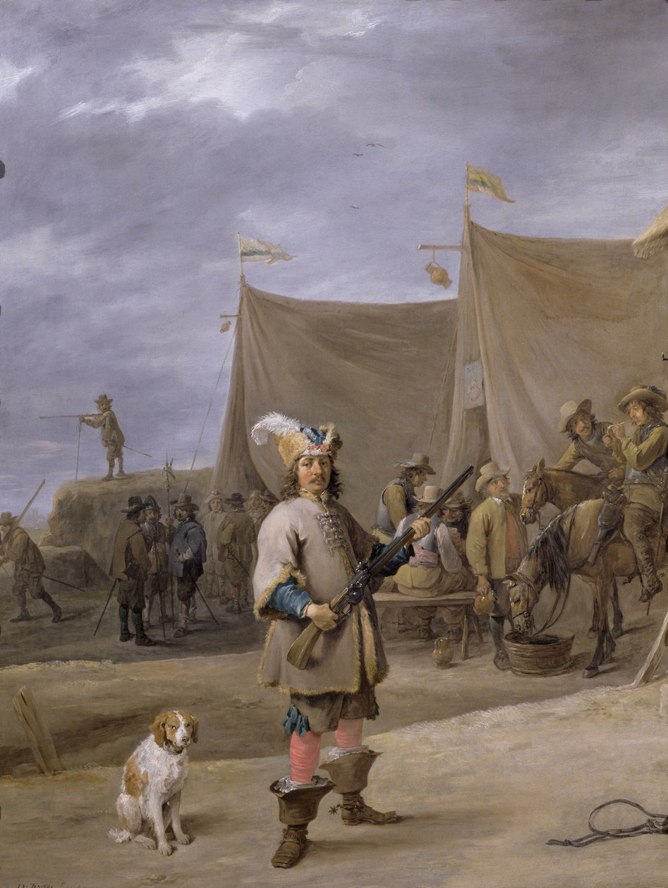 Soldaat, 1640 door David Teniers the Elder