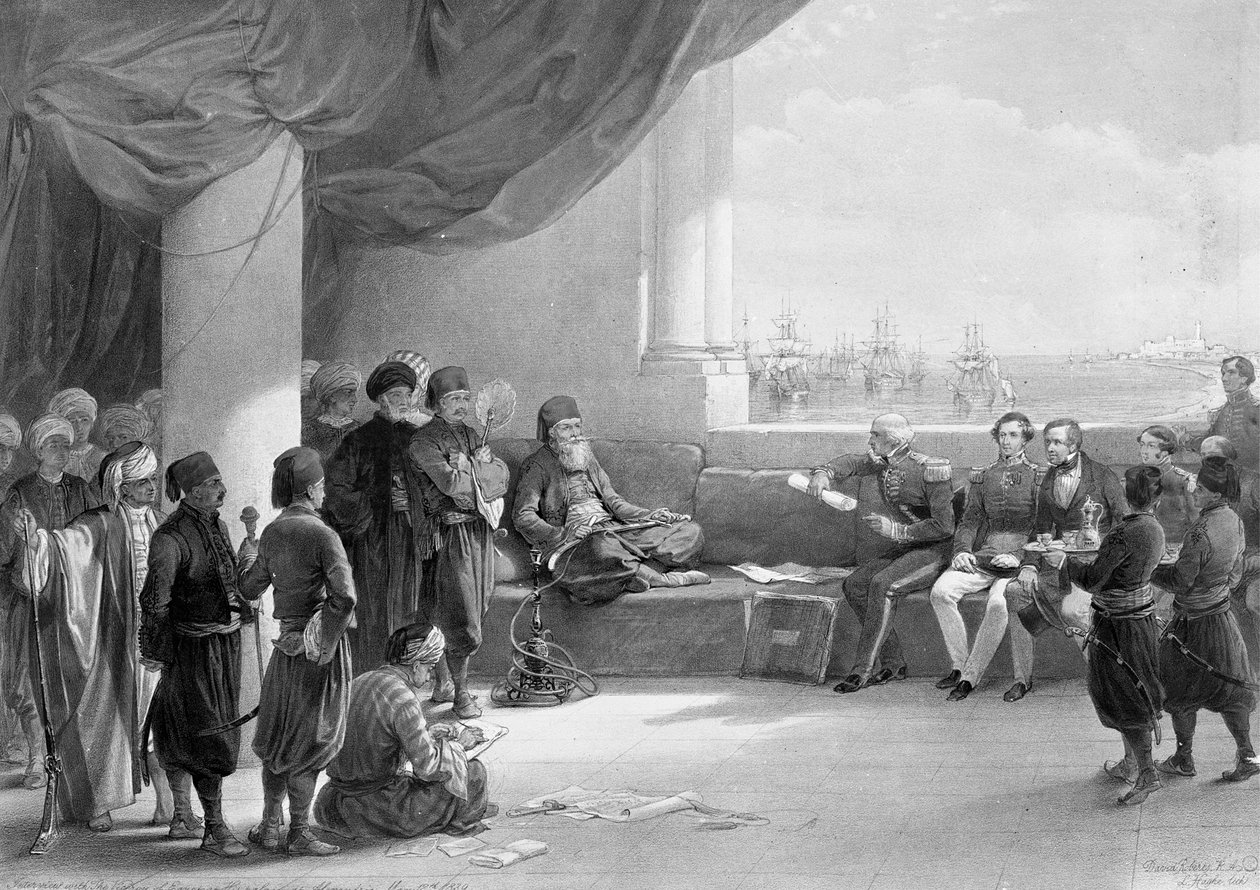 Interview met de onderkoning van Egypte in zijn verblijf in Alexandrië, uit 