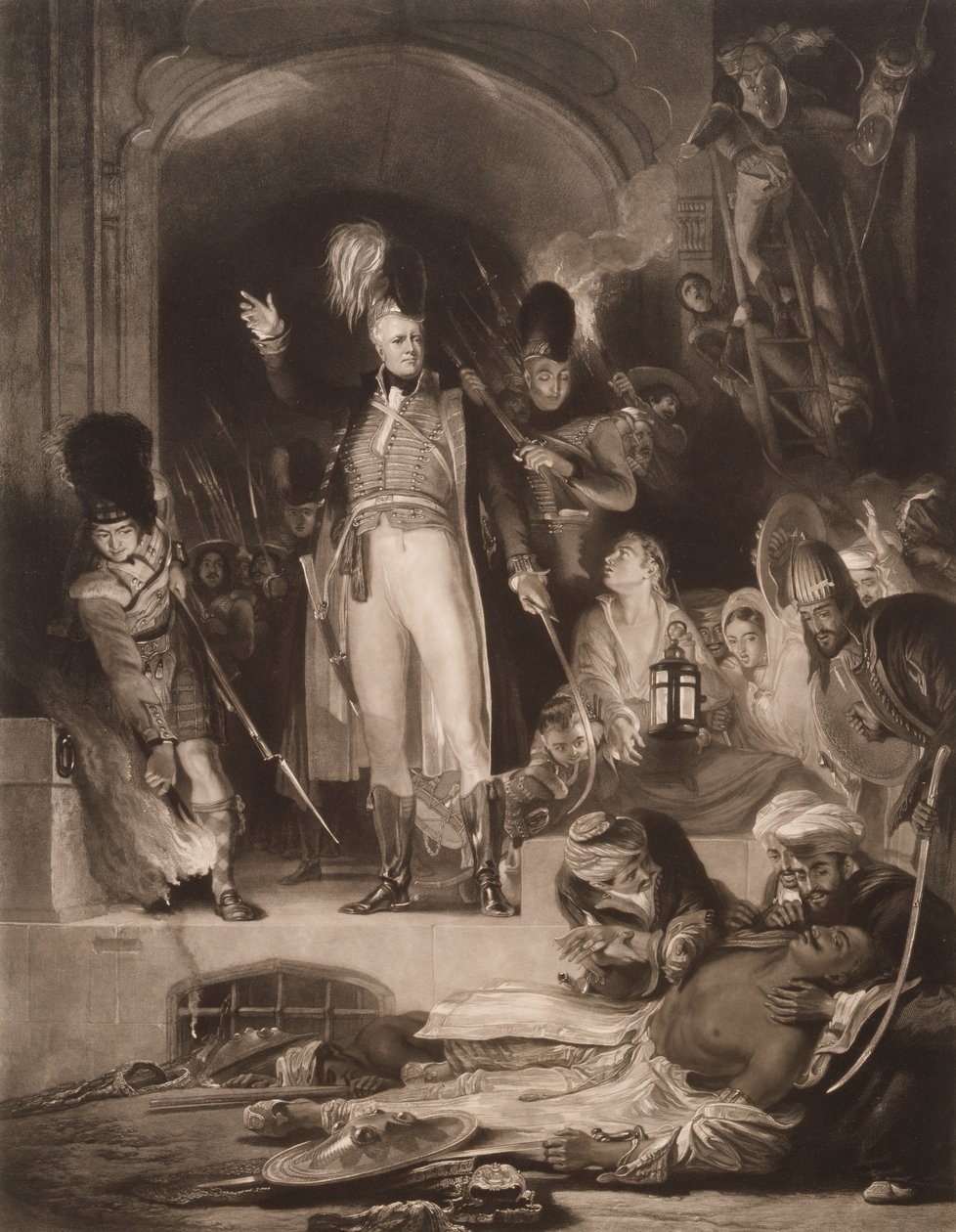 Sir David Baird ontdekt het lichaam van Tipu Sultan door David (after) Wilkie