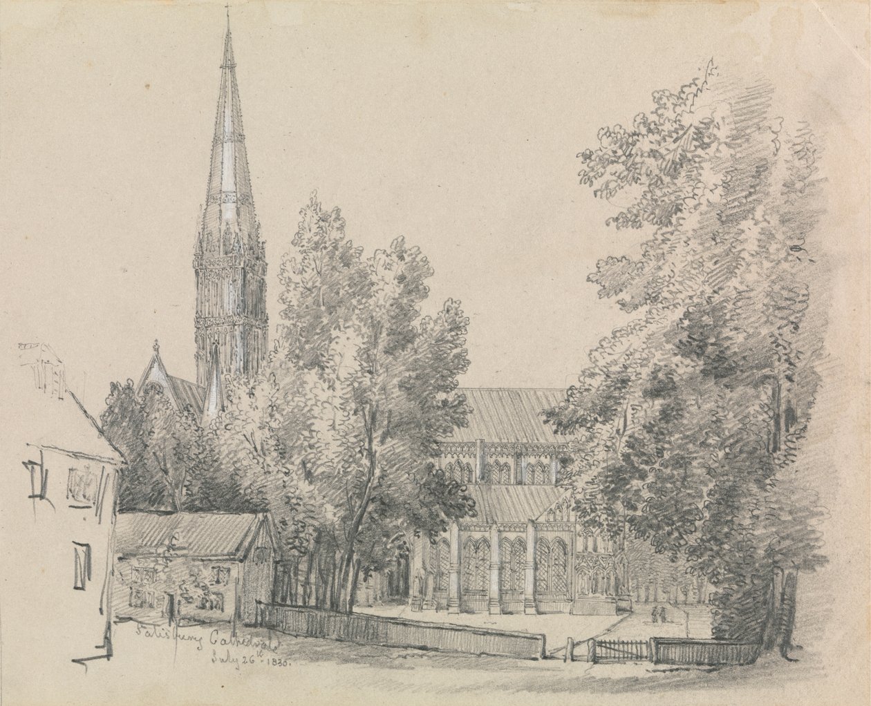 Een uitzicht op de kathedraal van Salisbury door David Charles Read
