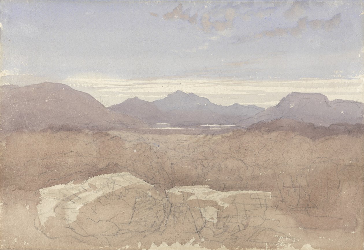 Een Bergachtig Uitzicht, Noord-Wales door David Cox