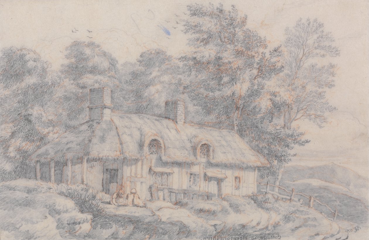 Een Cottage in Herefordshire, c.1820 door David Cox
