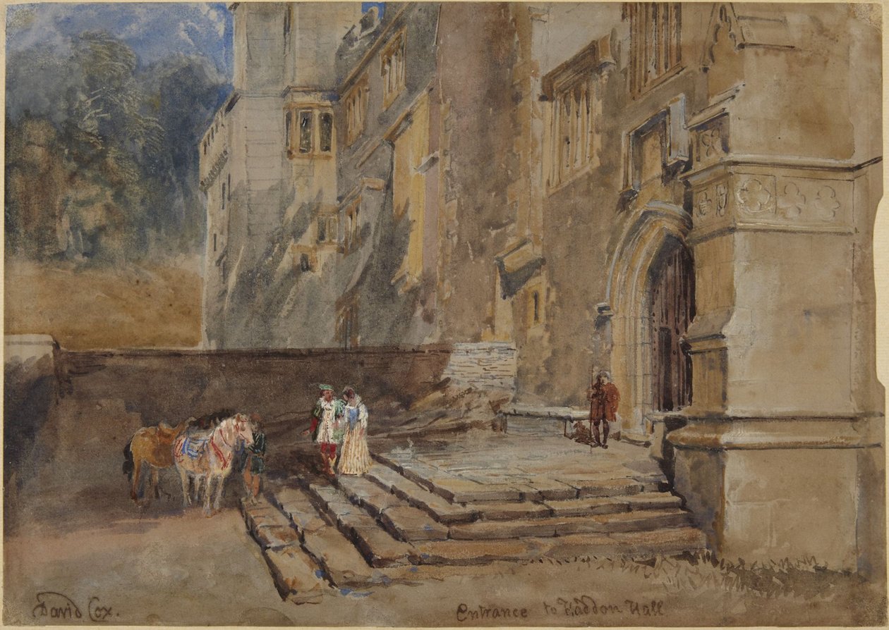 Ingang van Haddon Hall door David Cox