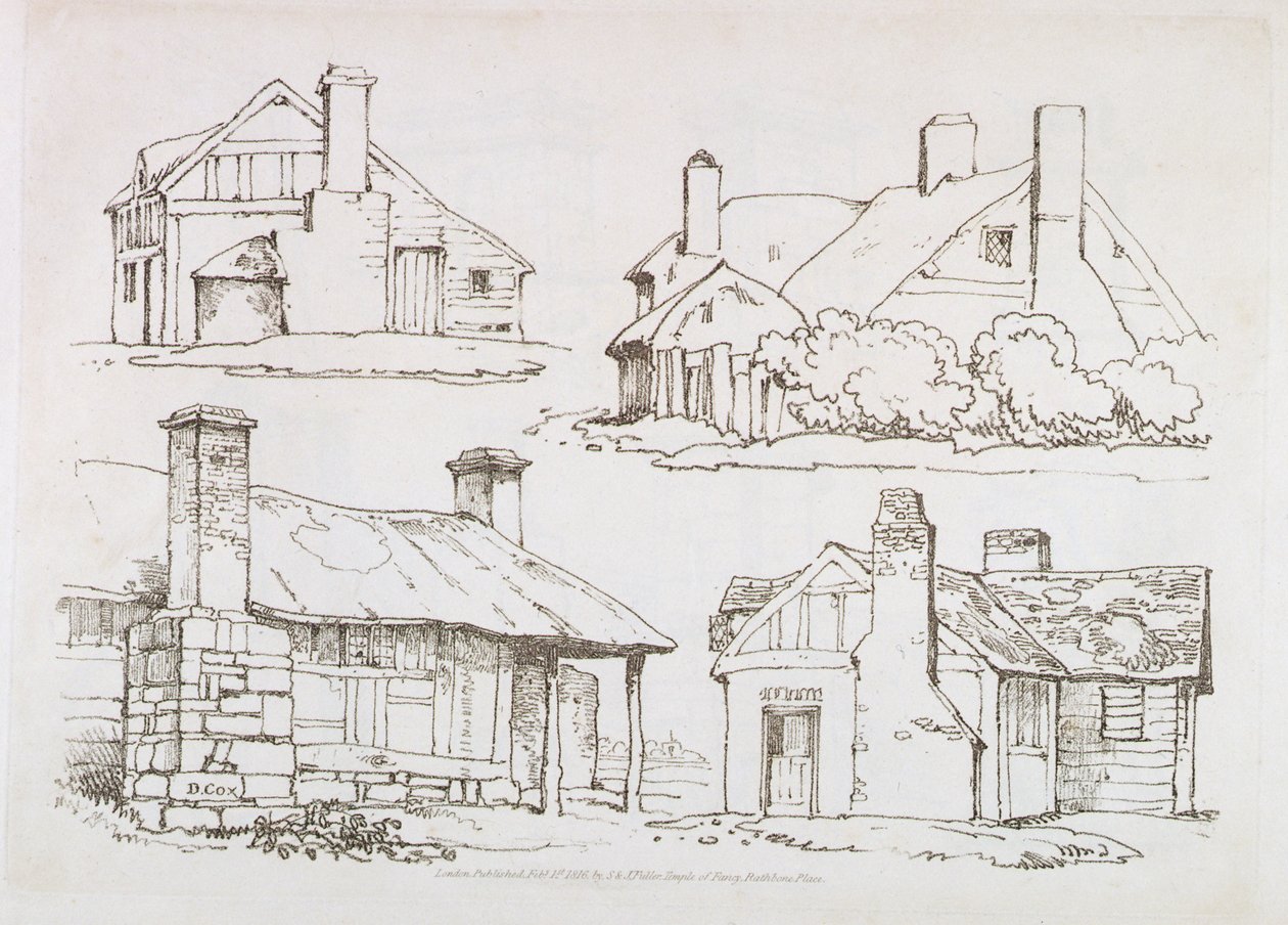 Plaat 3 uit Progressieve Lessen over Landschap voor Jonge Beginners, 1816 door David Cox