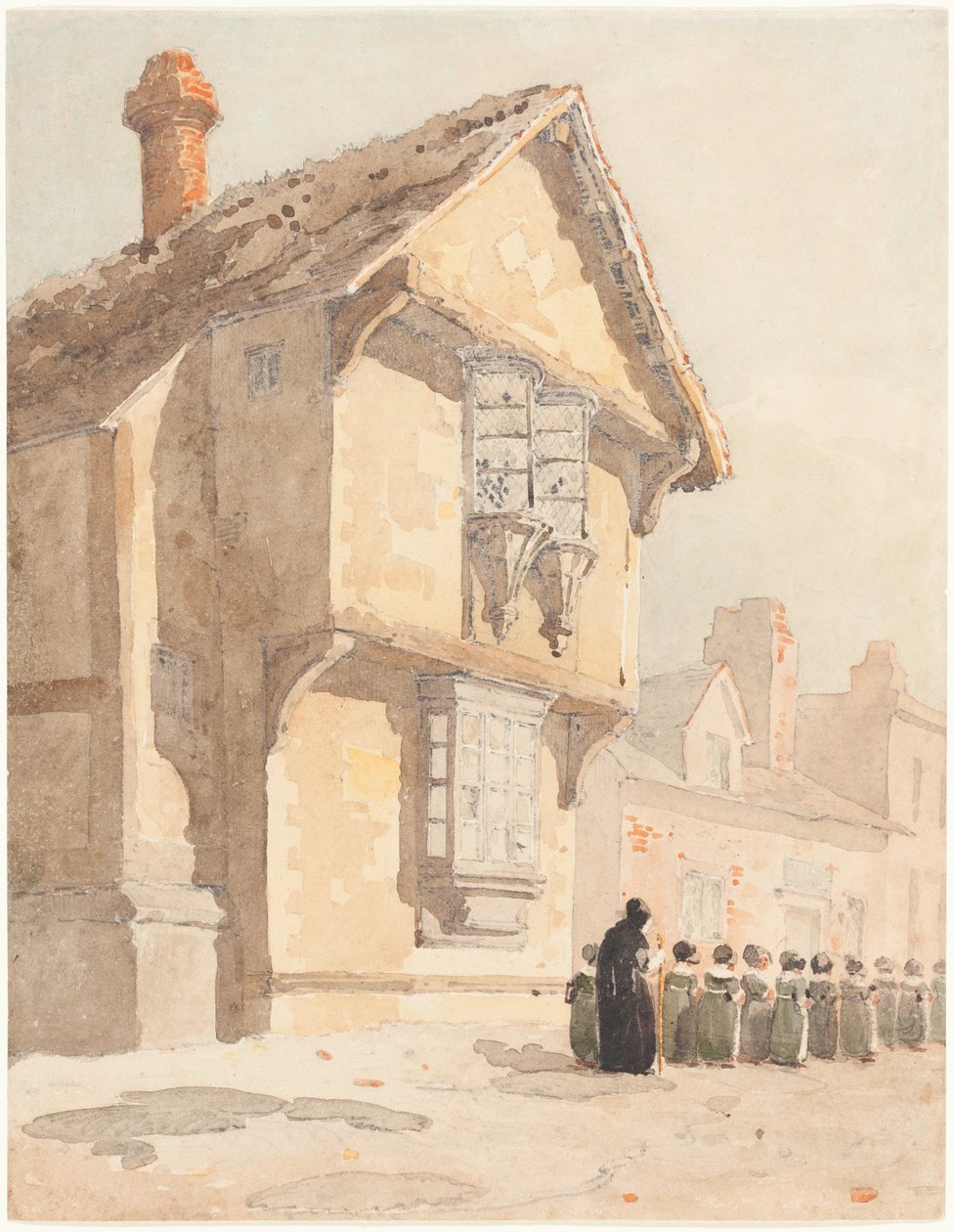 De wandeling naar school door David Cox