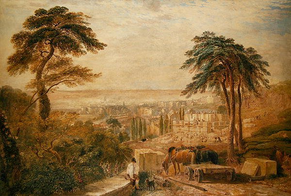 Uitzicht over een stad door David Cox