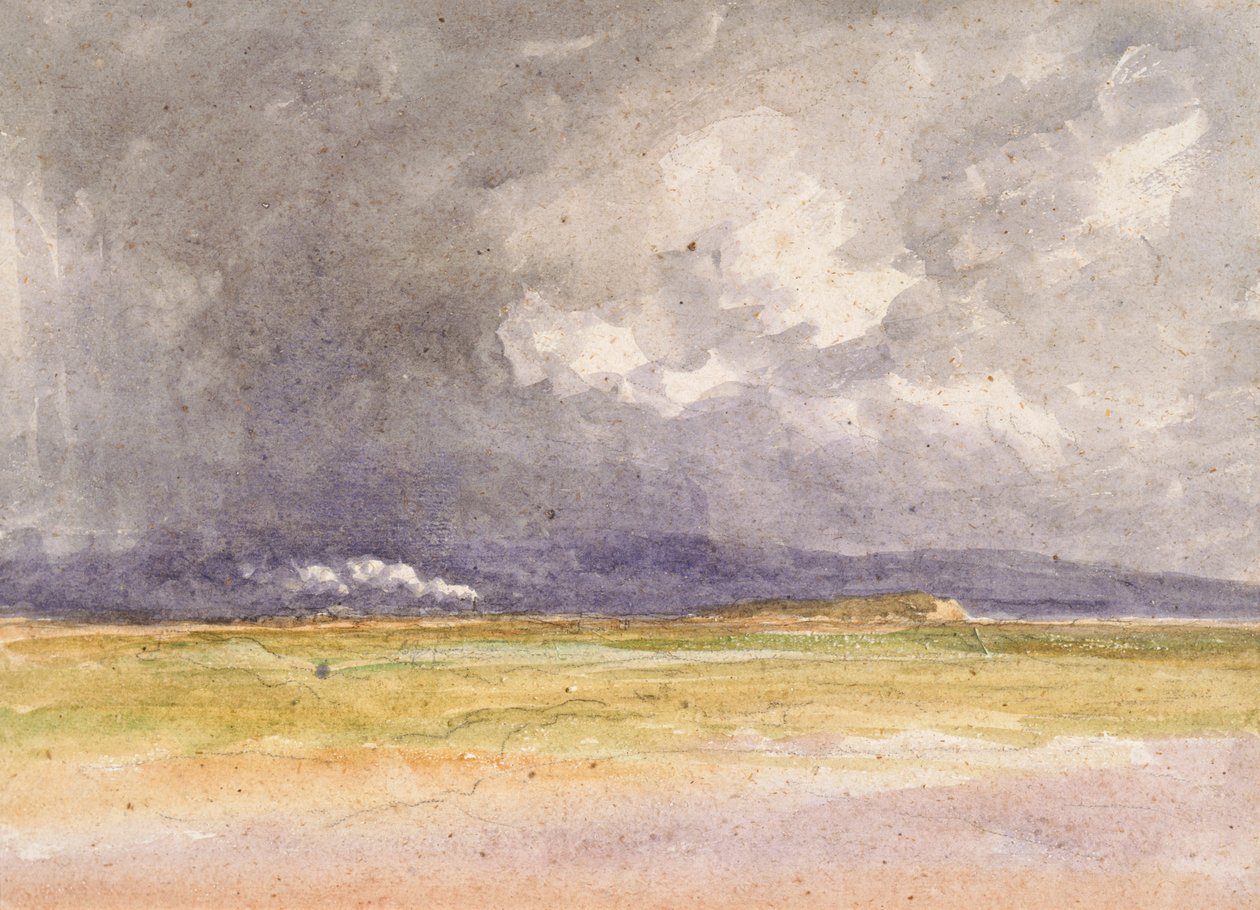 De trein aan de kust door David Cox the elder