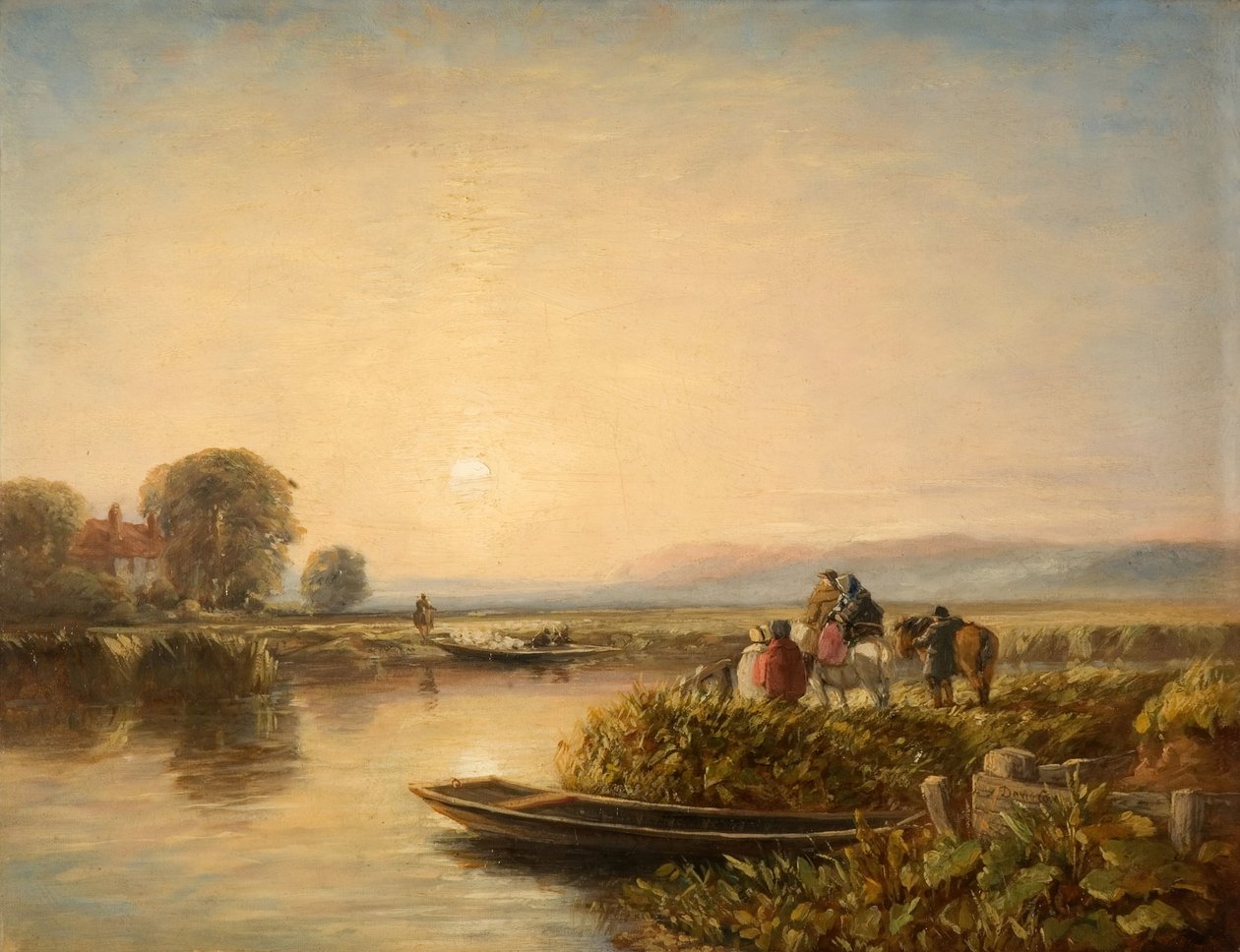 Wachten op de Veerboot - Ochtend door David Cox the elder