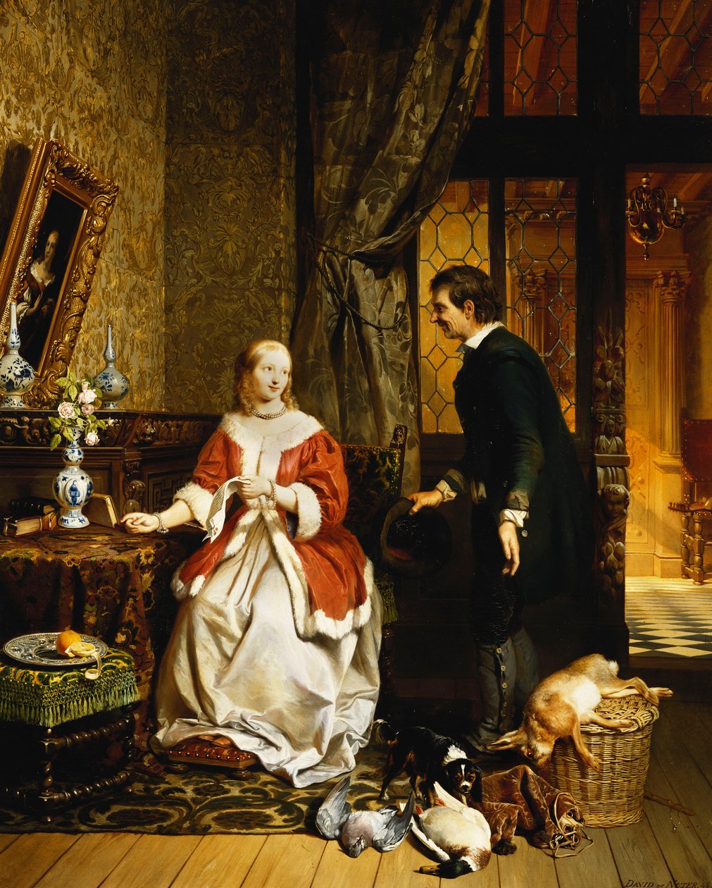 Terug van de markt, 1846 door David Emil Joseph de Noter