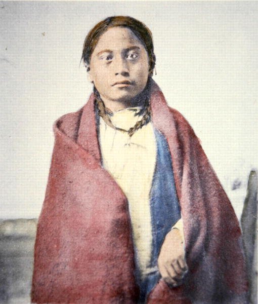 Crow Foot (overleden 1890) (gekleurde foto) door David Frances Barry