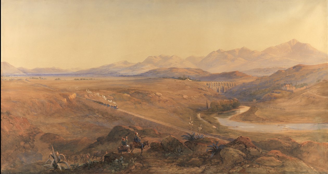 Een stoomtrein op de Ottomaanse spoorweg, 1859 door David Hall McKewan