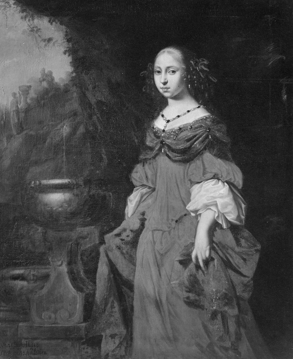 Anna Dorothea, 1640-1713, prinses van Holstein-Gottorp, abdis van Quedlinburg door David Klöcker Ehrenstrahl