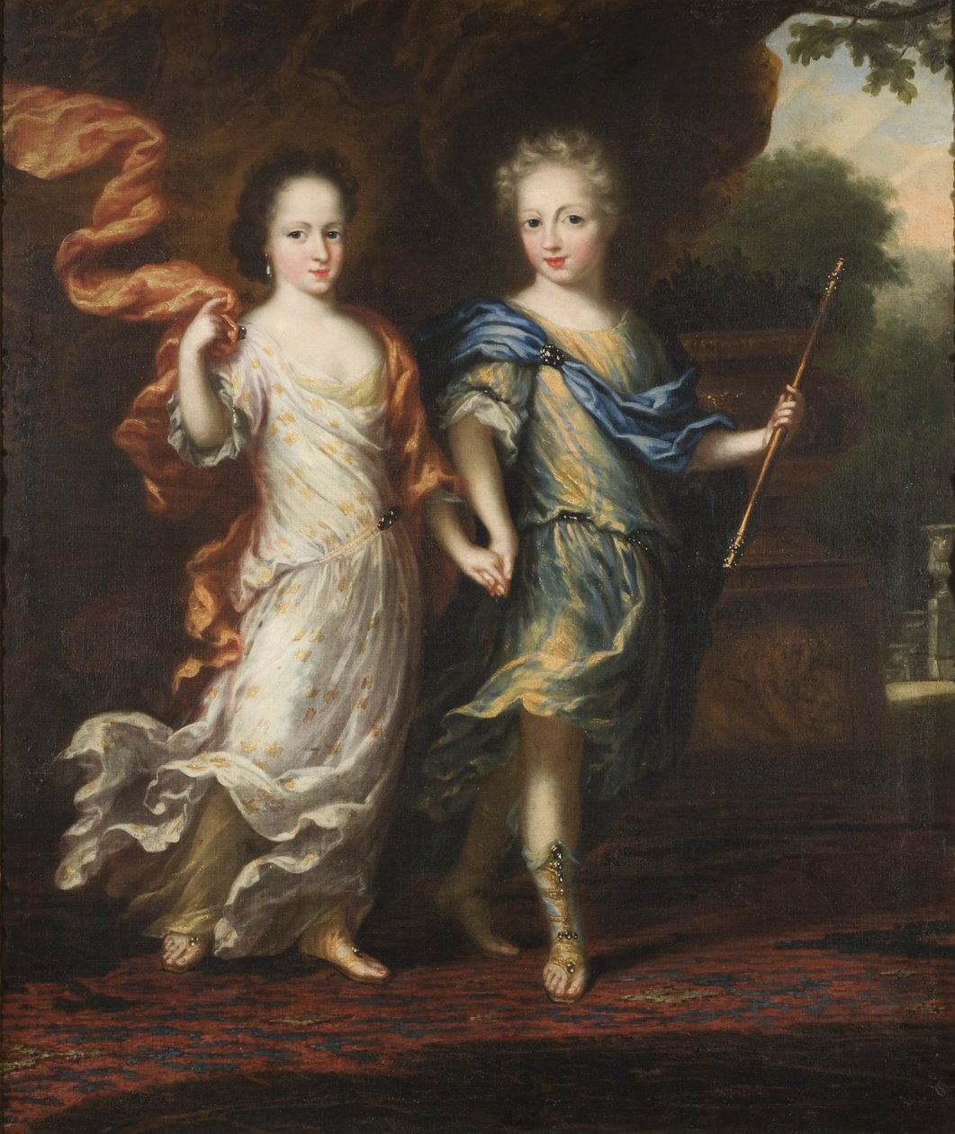 Karel XII, 1682-1718, koning van Zweden, paltsgraaf van Zweibrücken, en Hedwig Sofia, 1681-1708, prinses van Zweden, hertogin van Holstein-Gottorp door David Klöcker Ehrenstrahl