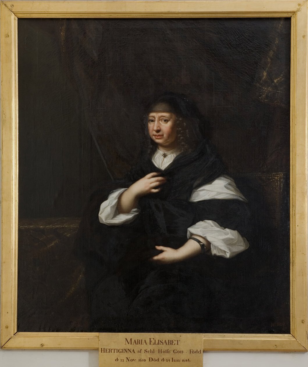 Maria Elisabeth, 1610-1684, prinses van Saksen, hertogin van Holstein-Gottorp door David Klöcker Ehrenstrahl