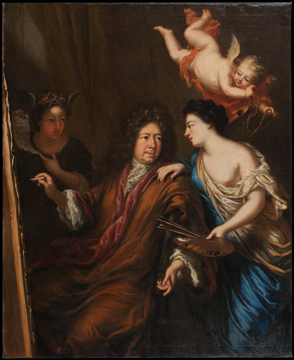 Zelfportret met allegorieën door David Klöcker Ehrenstrahl
