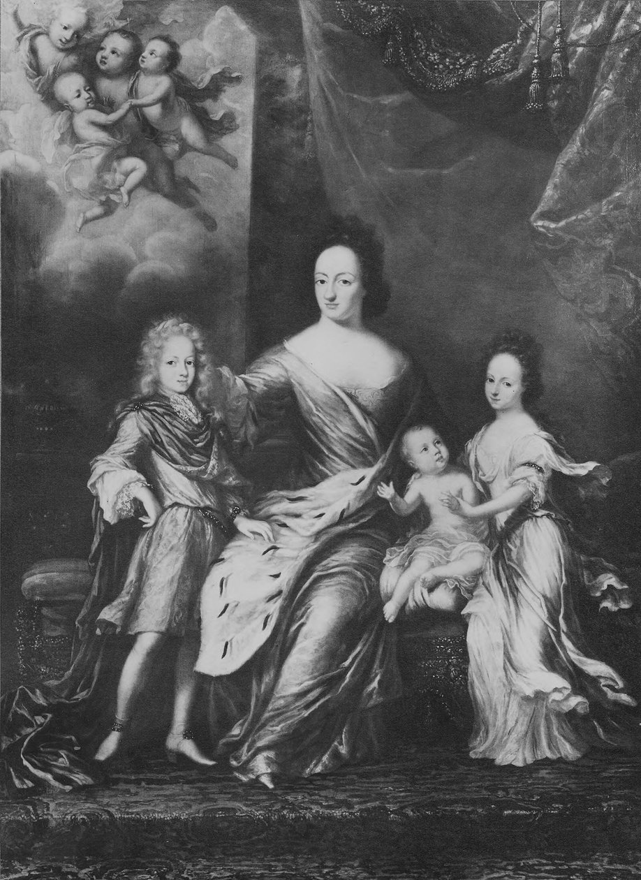 Ulrika Eleonora de Oudere (1656-1693), koningin van Zweden, met haar kinderen door David Klöcker Ehrenstrahl