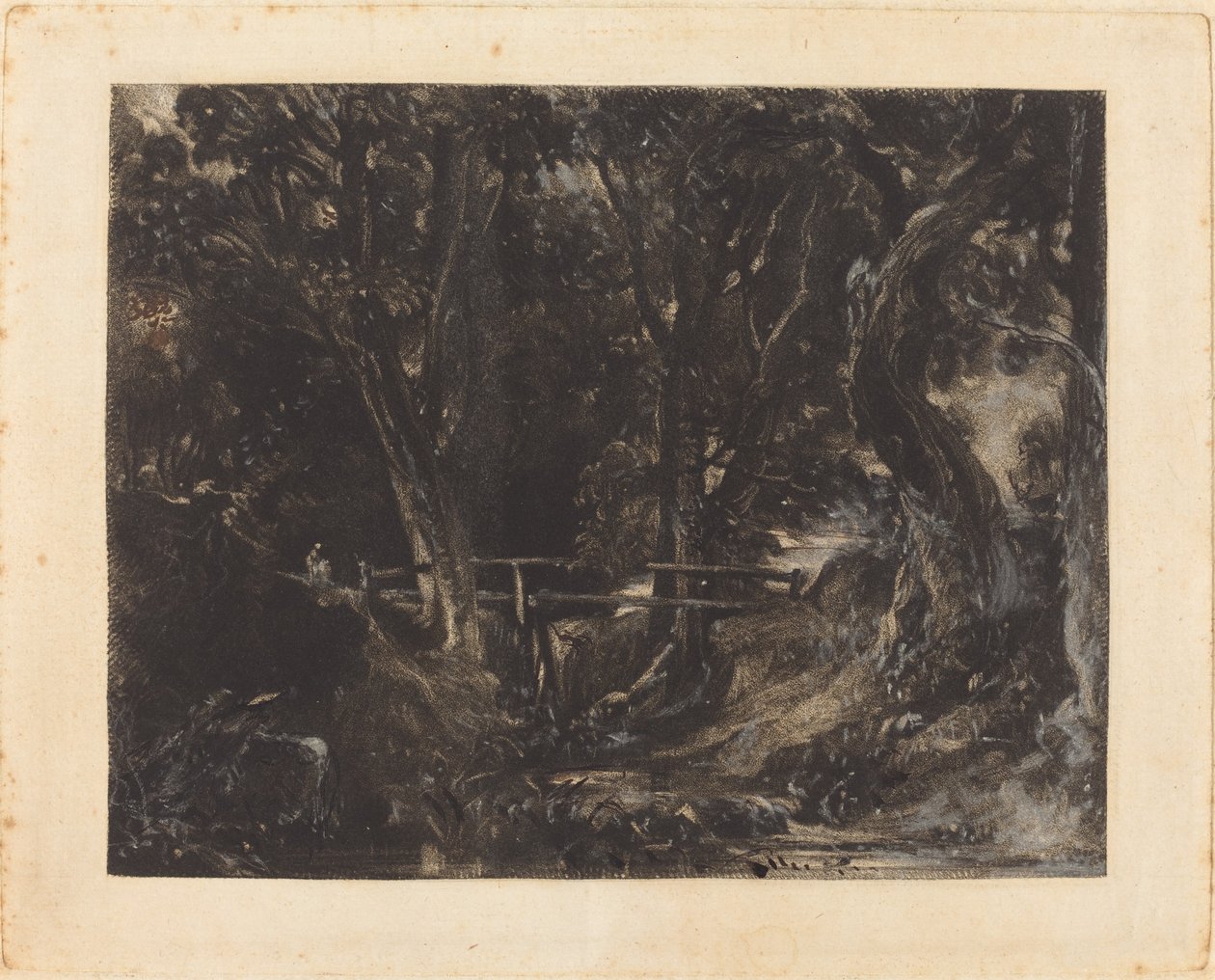 Een Dal in Helmingham Park, Suffolk door David Lucas after John Constable