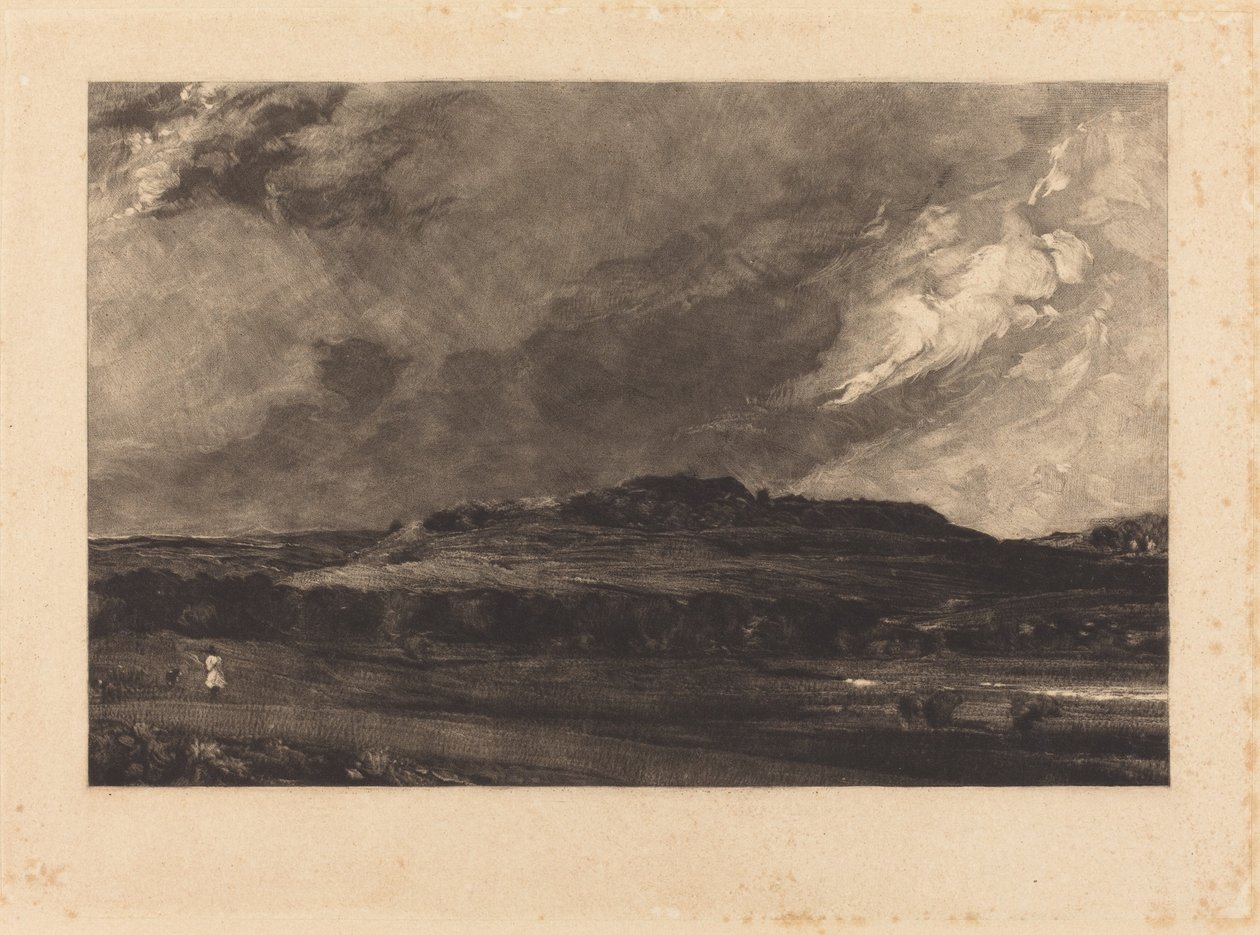 Oud Sarum (a) door David Lucas after John Constable