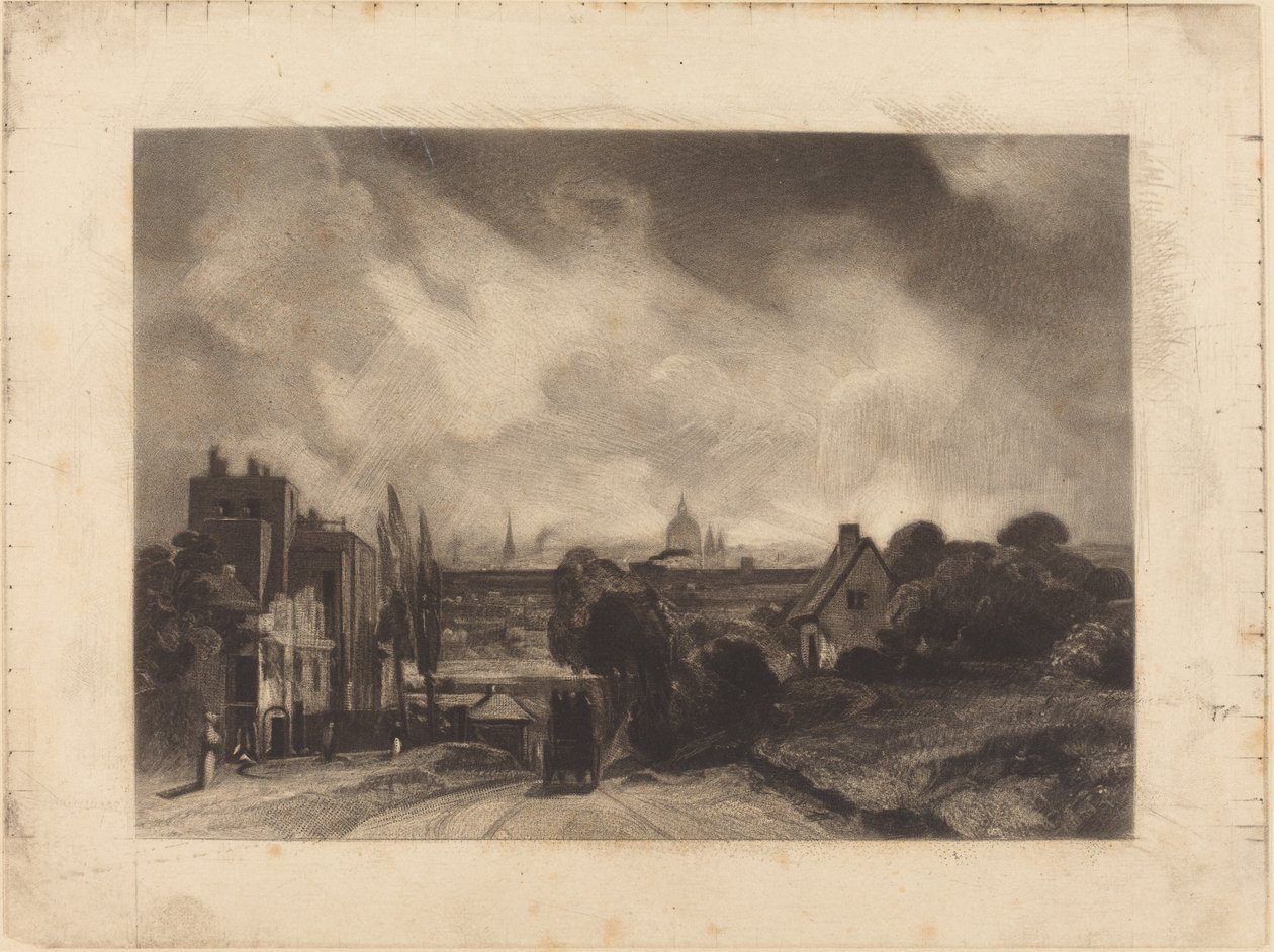 Cottages van Sir Richard Steele door David Lucas after John Constable