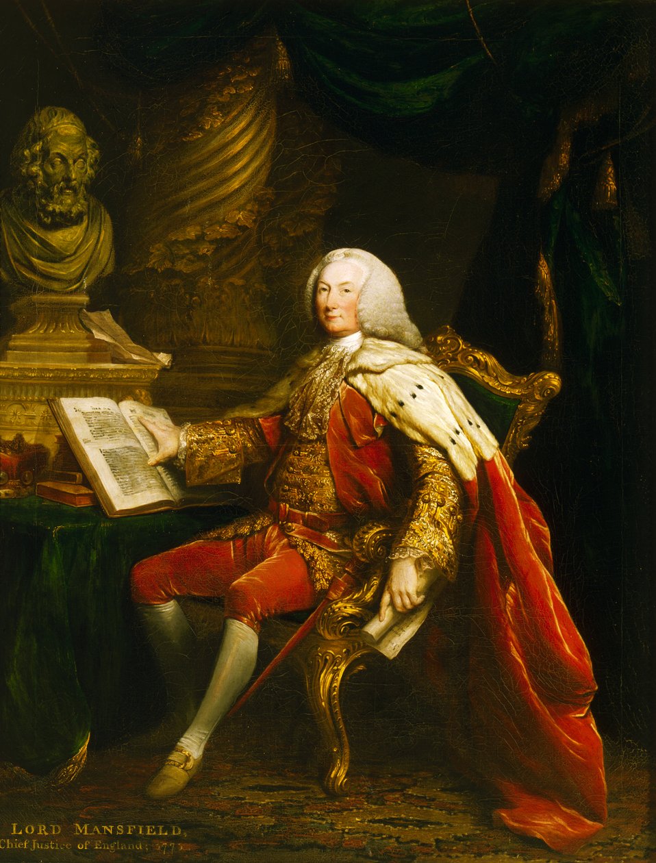 Portret van William Murray, 1e Graaf van Mansfield door David Martin