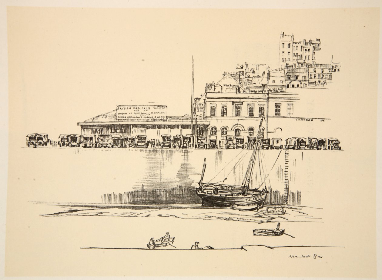 Een Brits Rode Kruis Depot in Boulogne, illustratie uit 