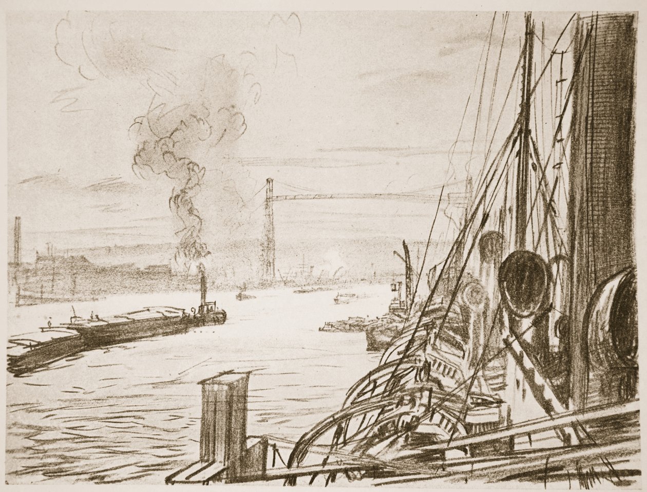 Een hospitaalschip bij een basis, illustratie uit 
