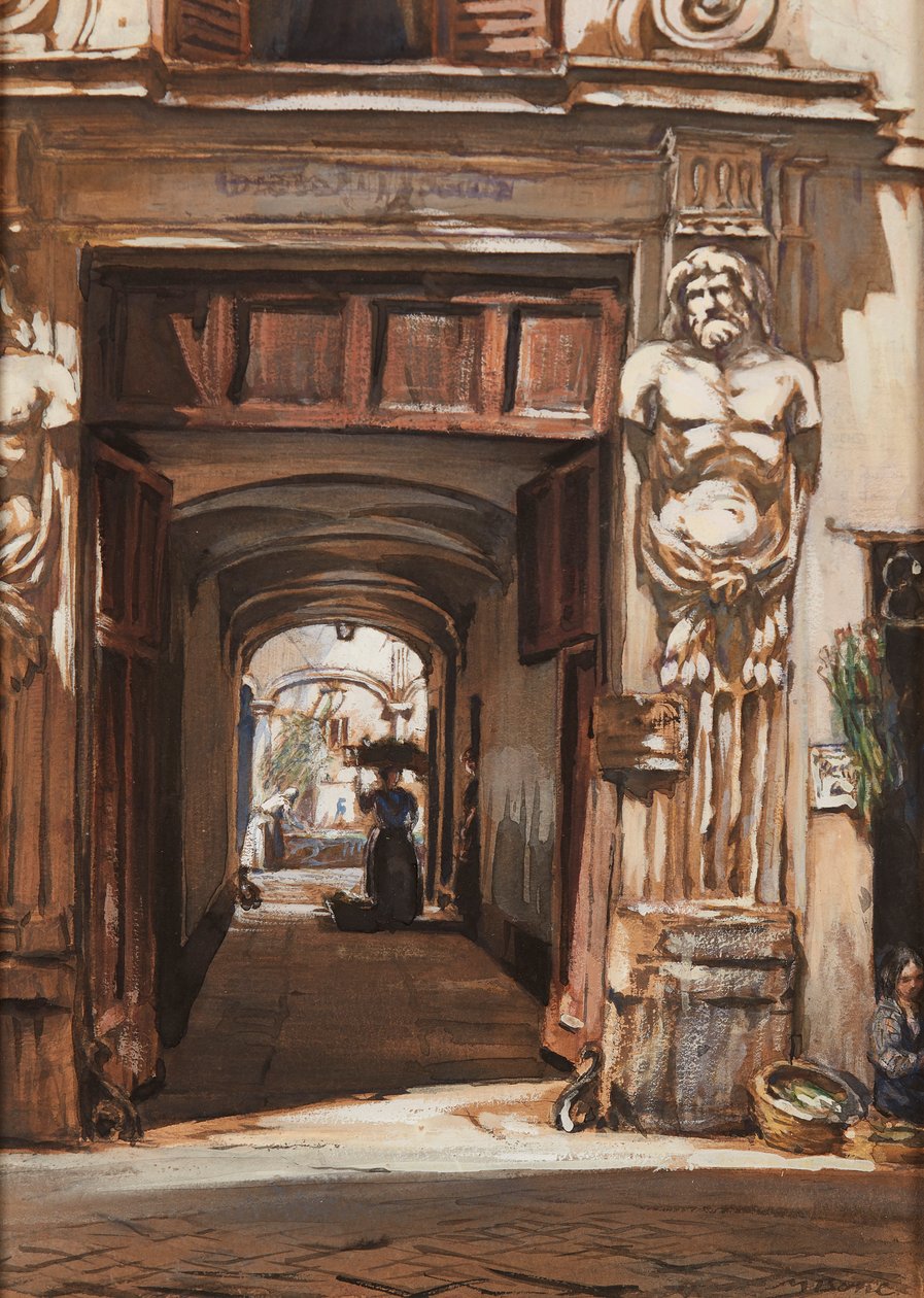 Een oud paleis, Rome door David Muirhead Bone