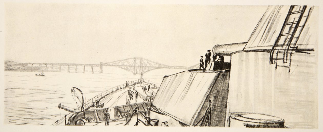 Op een slagschip: in de Forth, illustratie uit 