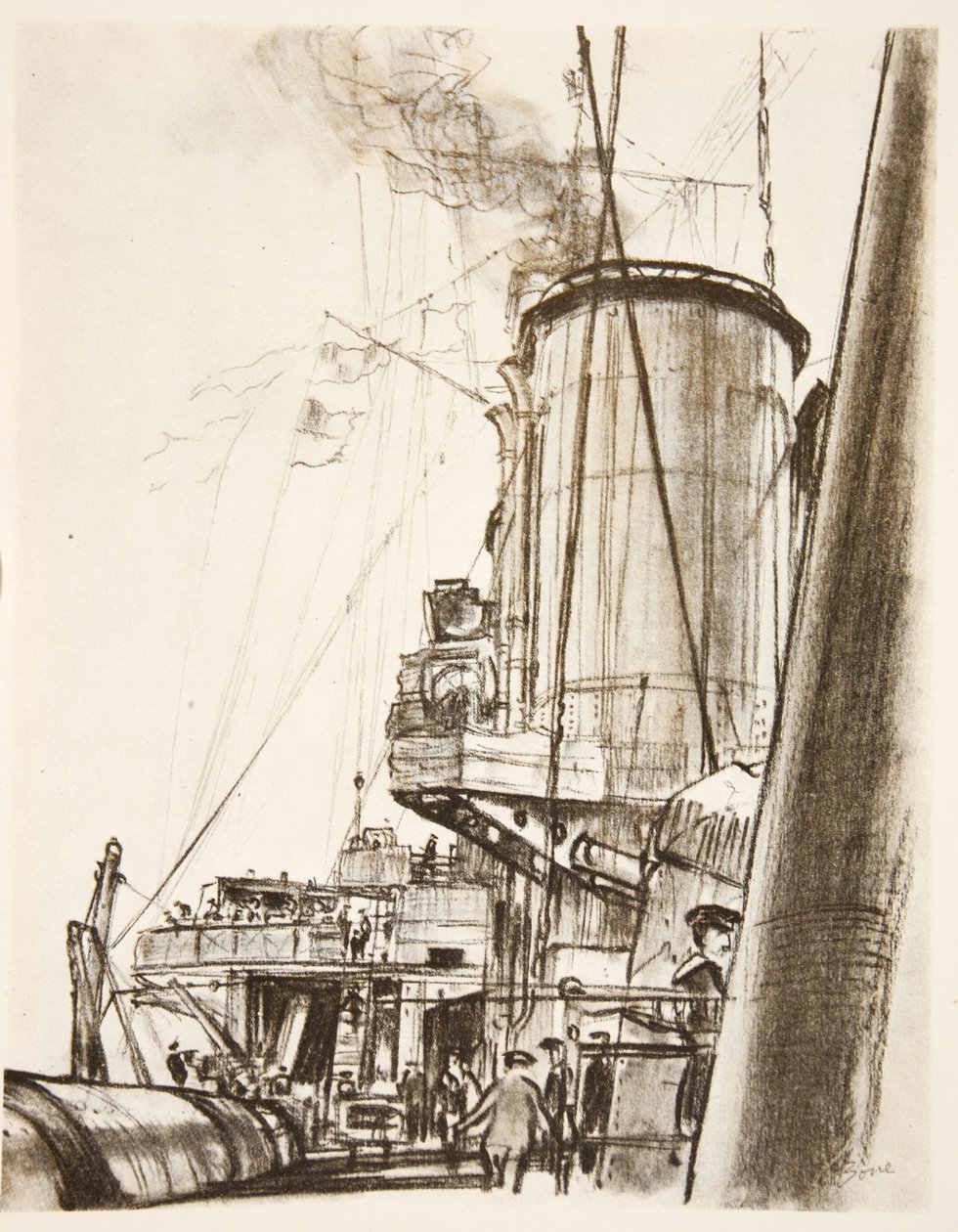 Op een slagschip: het achterdek, illustratie uit 