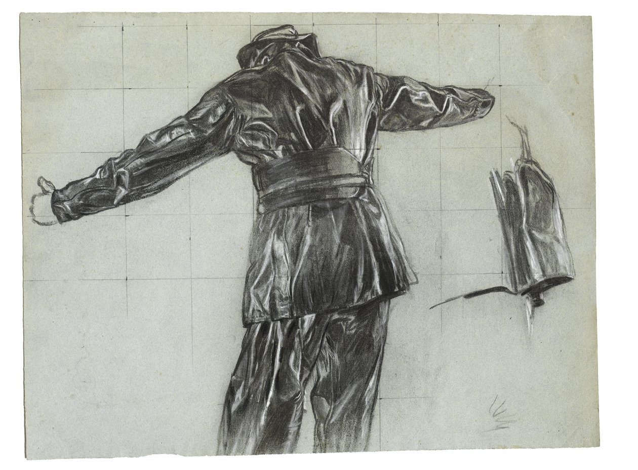 Studie voor Winter Mijnlegging bij IJsland, c.1942, cat 9 door David Muirhead Bone